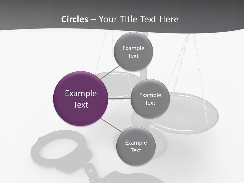 A Scale And Handcuffs On A White Background PowerPoint Template