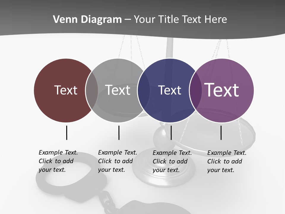 A Scale And Handcuffs On A White Background PowerPoint Template