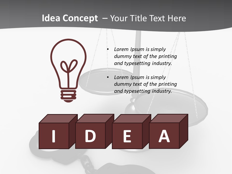 A Scale And Handcuffs On A White Background PowerPoint Template