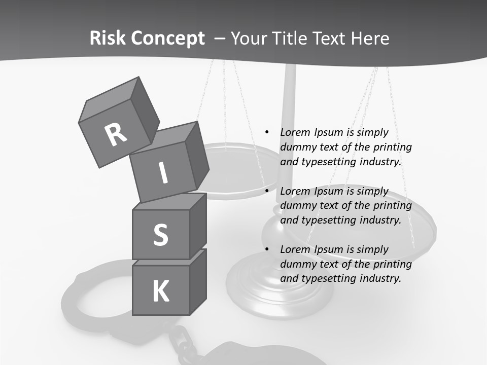 A Scale And Handcuffs On A White Background PowerPoint Template