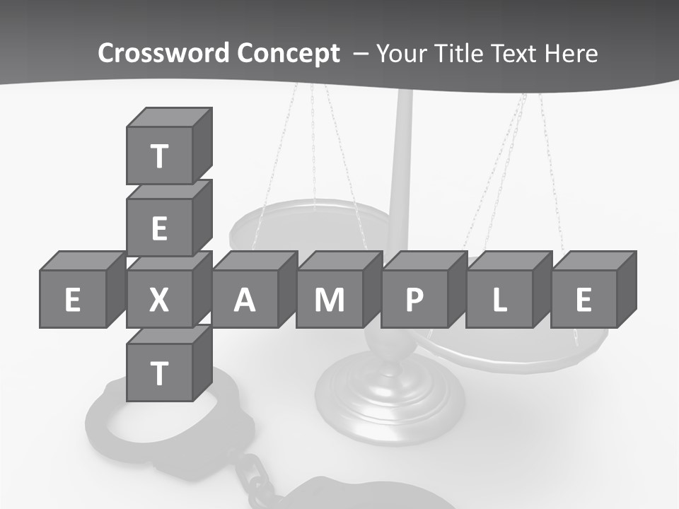 A Scale And Handcuffs On A White Background PowerPoint Template