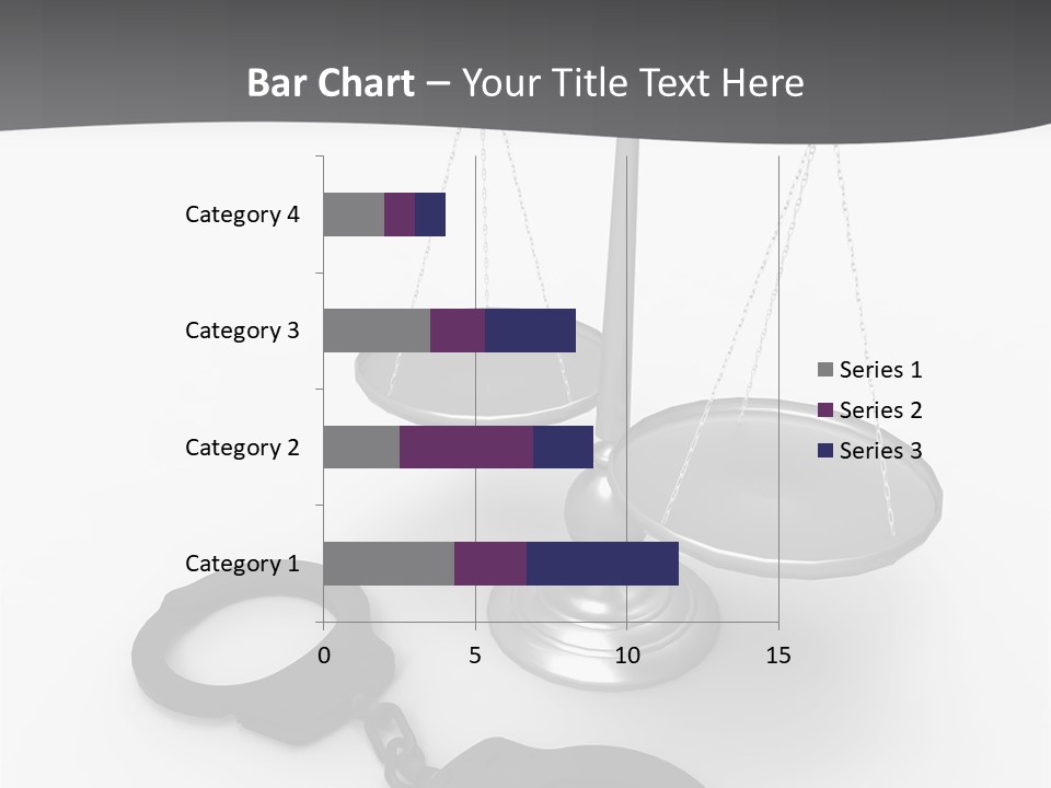 A Scale And Handcuffs On A White Background PowerPoint Template