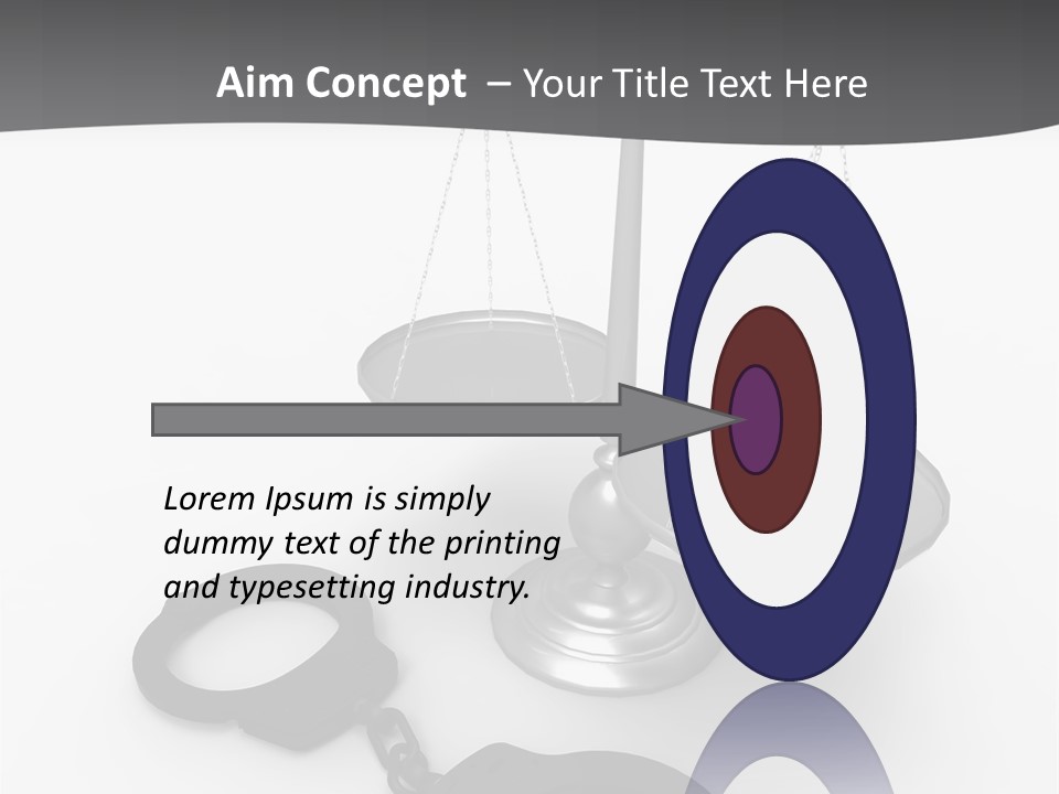 A Scale And Handcuffs On A White Background PowerPoint Template