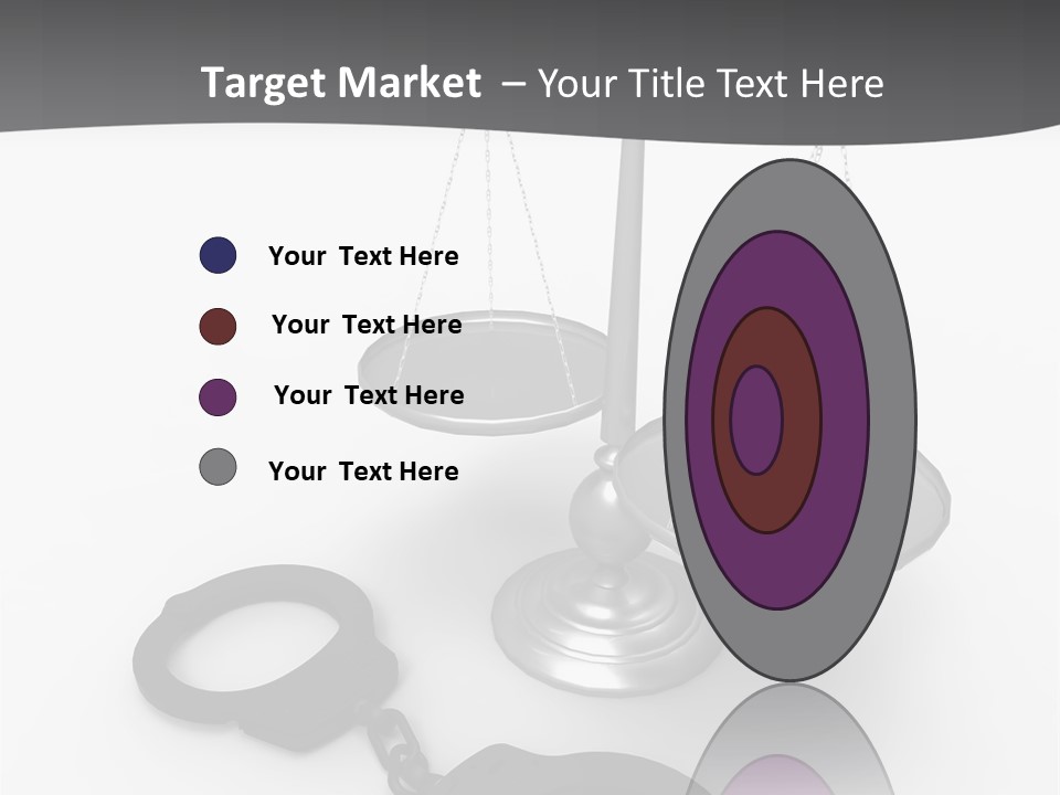 A Scale And Handcuffs On A White Background PowerPoint Template