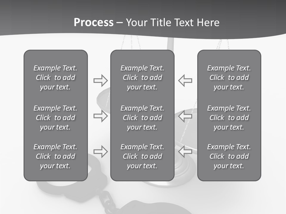 A Scale And Handcuffs On A White Background PowerPoint Template