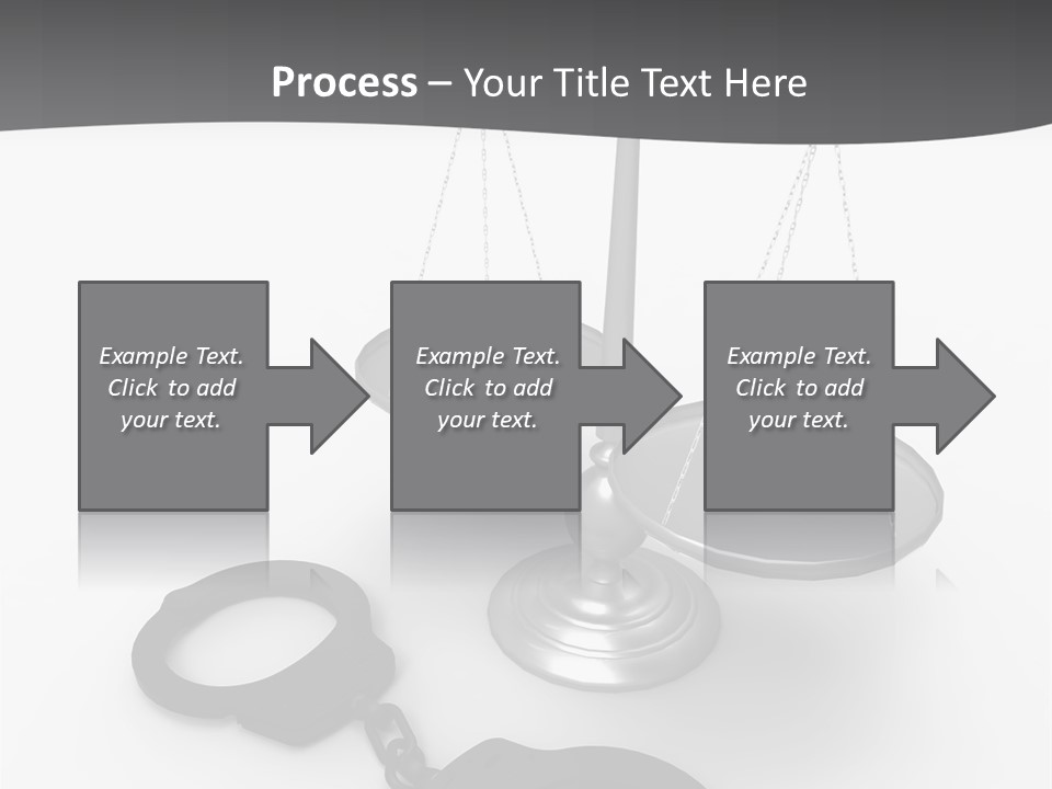 A Scale And Handcuffs On A White Background PowerPoint Template