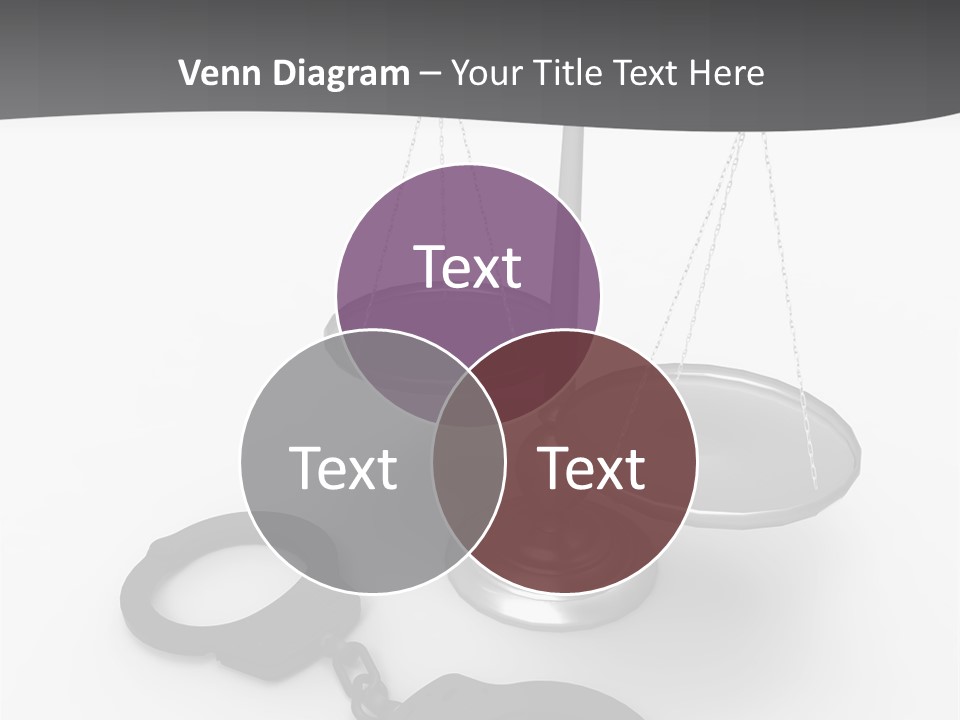 A Scale And Handcuffs On A White Background PowerPoint Template