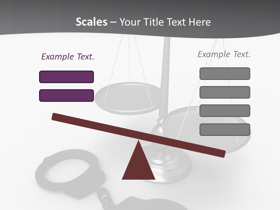 A Scale And Handcuffs On A White Background PowerPoint Template