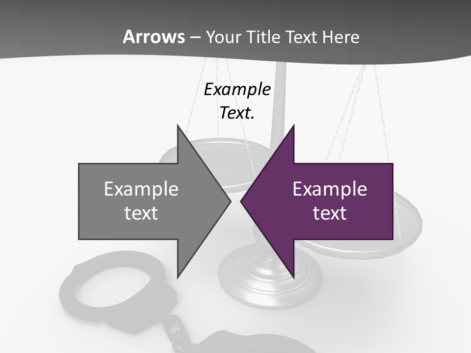 A Scale And Handcuffs On A White Background PowerPoint Template