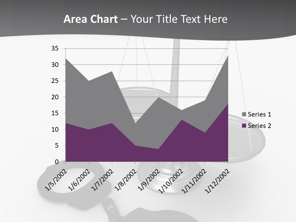 A Scale And Handcuffs On A White Background PowerPoint Template