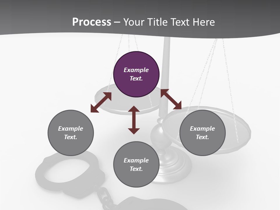 A Scale And Handcuffs On A White Background PowerPoint Template