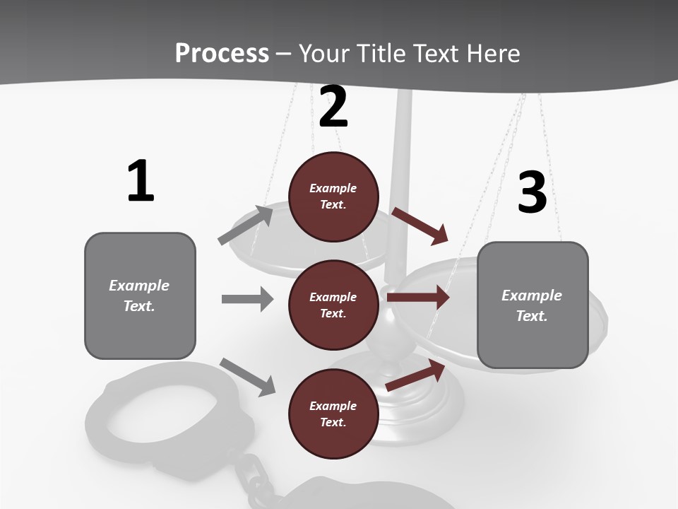 A Scale And Handcuffs On A White Background PowerPoint Template