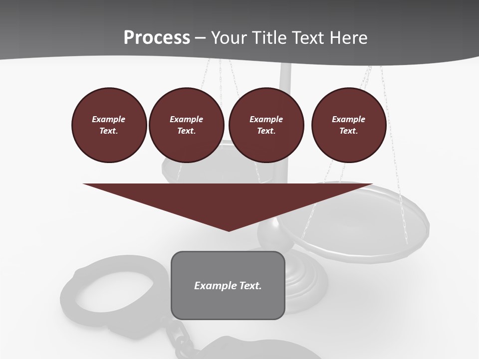 A Scale And Handcuffs On A White Background PowerPoint Template