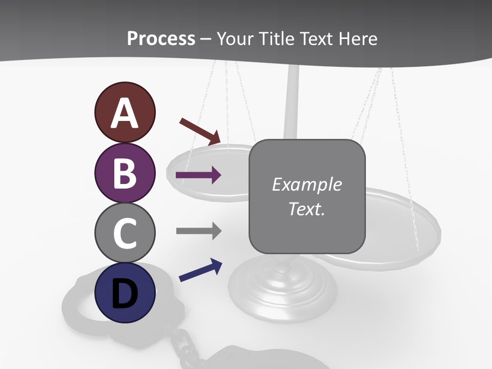 A Scale And Handcuffs On A White Background PowerPoint Template