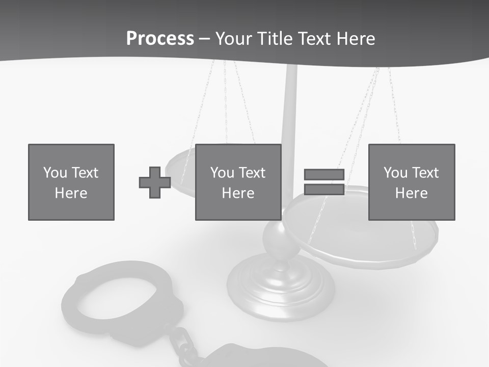 A Scale And Handcuffs On A White Background PowerPoint Template