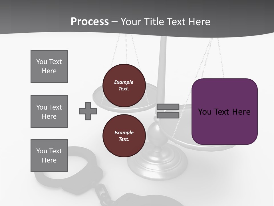 A Scale And Handcuffs On A White Background PowerPoint Template