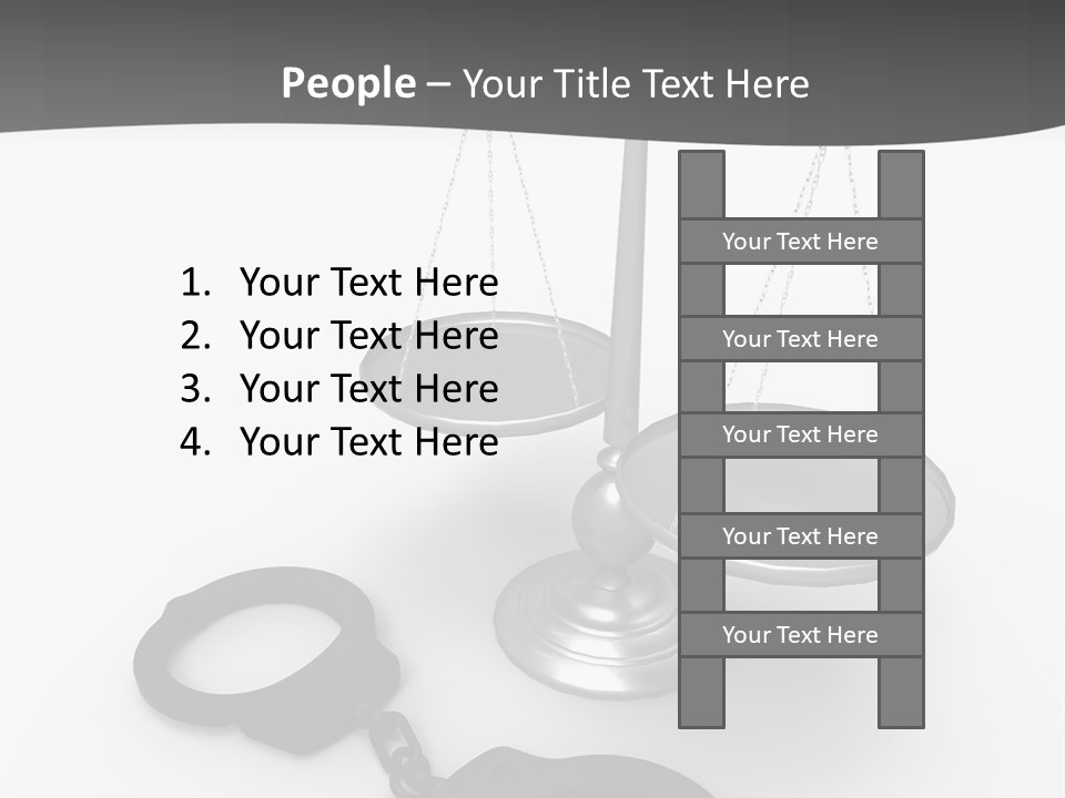 A Scale And Handcuffs On A White Background PowerPoint Template