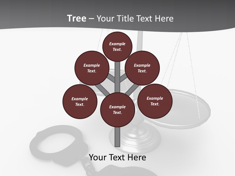 A Scale And Handcuffs On A White Background PowerPoint Template