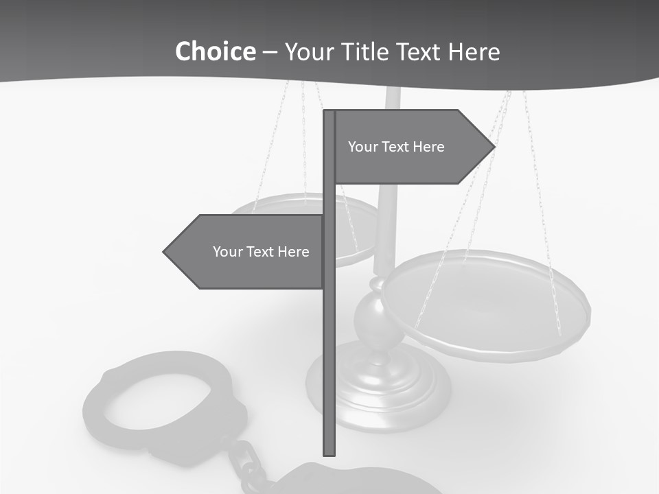 A Scale And Handcuffs On A White Background PowerPoint Template