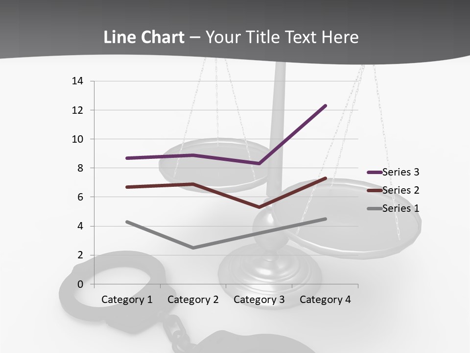 A Scale And Handcuffs On A White Background PowerPoint Template