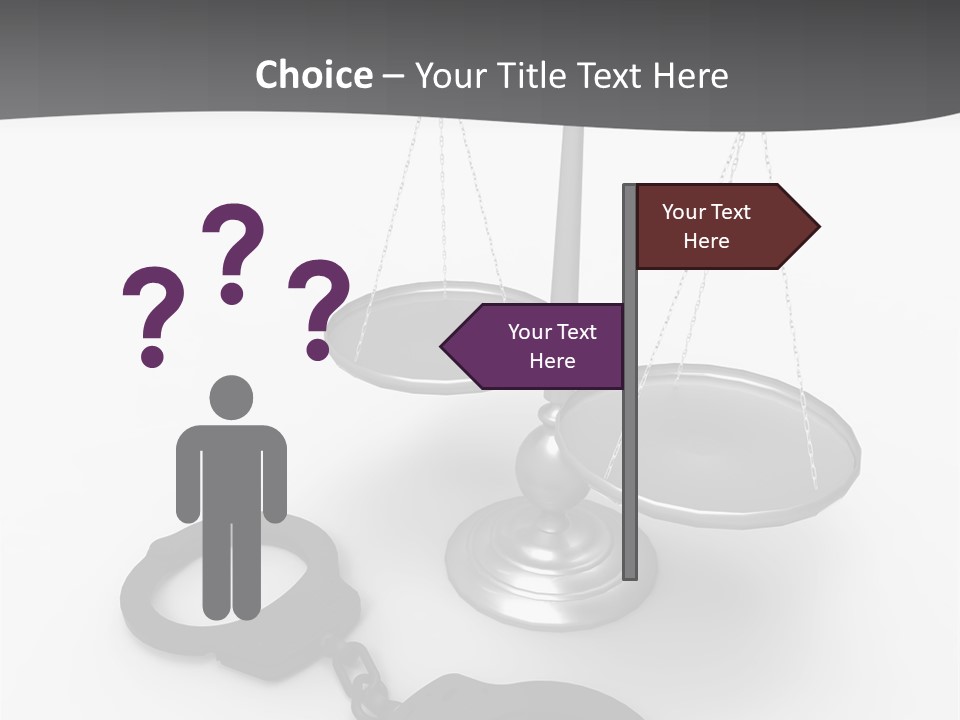 A Scale And Handcuffs On A White Background PowerPoint Template