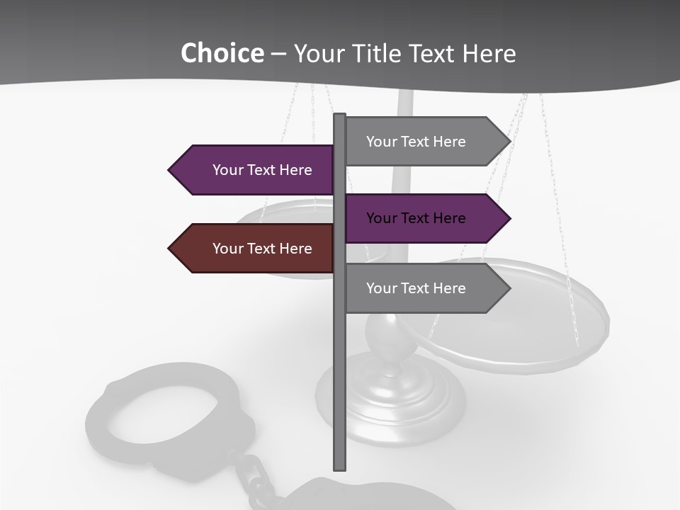 A Scale And Handcuffs On A White Background PowerPoint Template