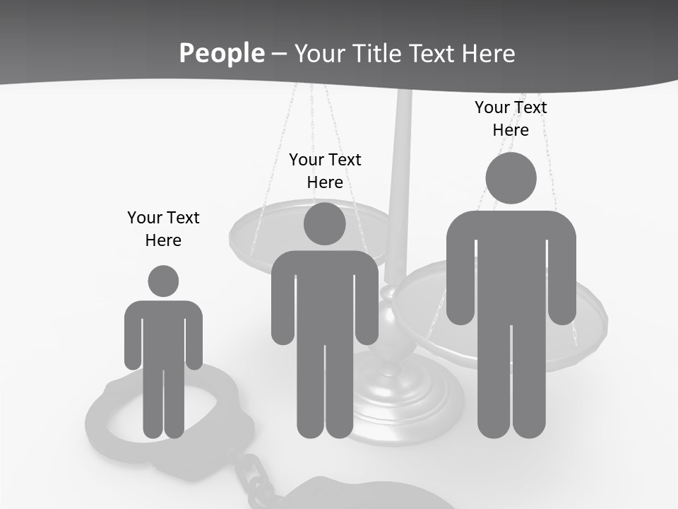 A Scale And Handcuffs On A White Background PowerPoint Template