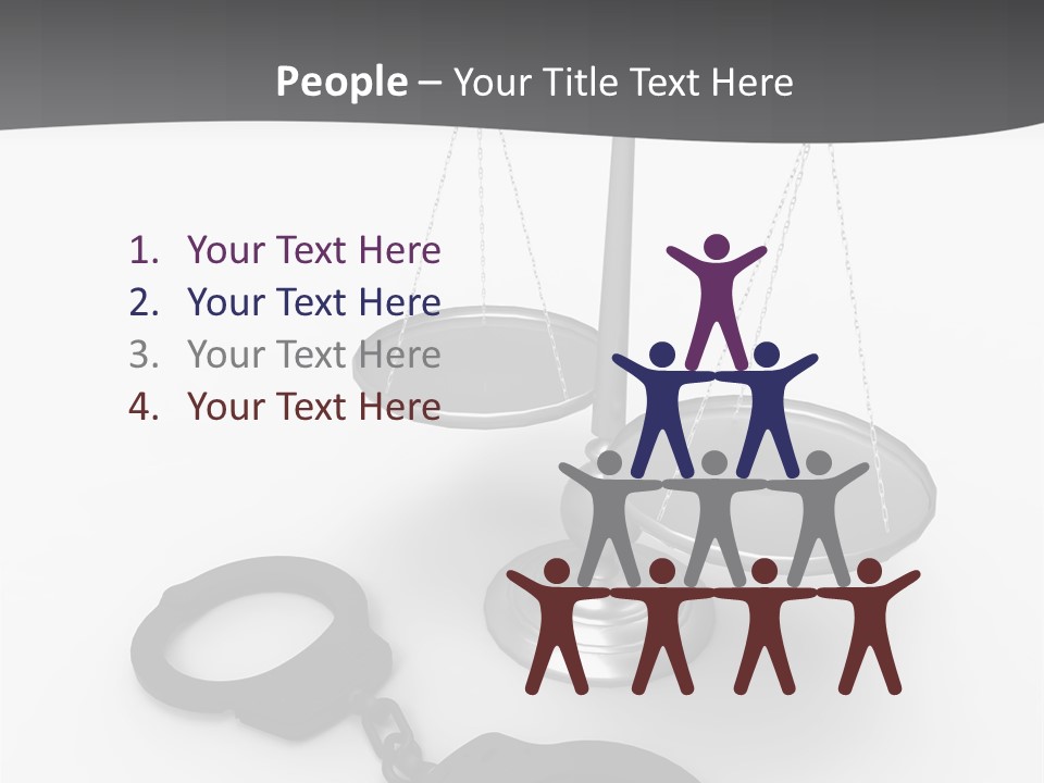 A Scale And Handcuffs On A White Background PowerPoint Template