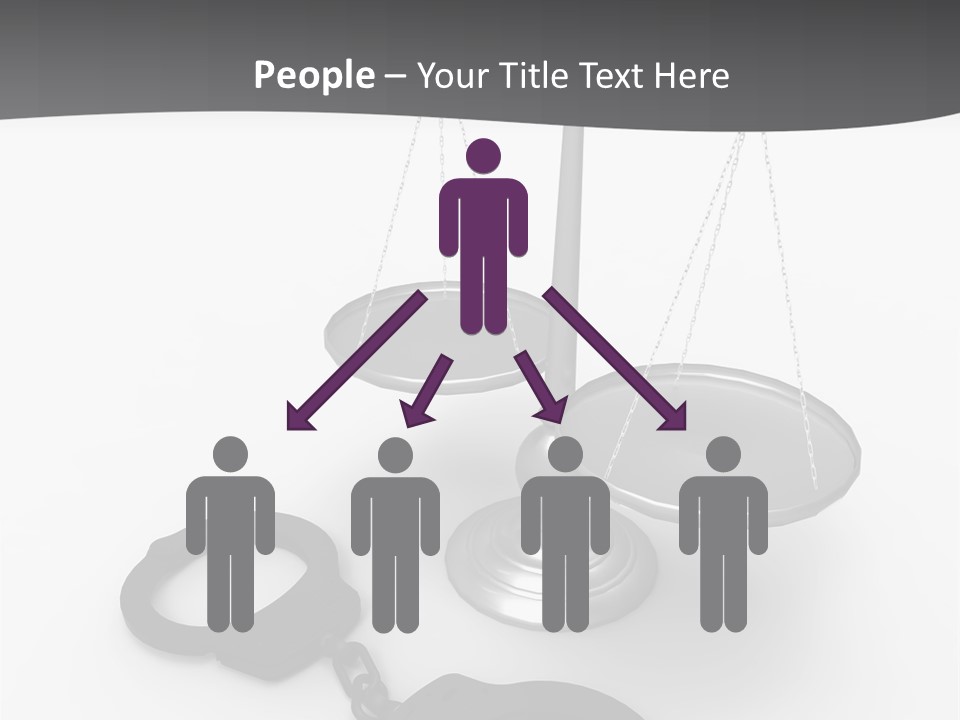 A Scale And Handcuffs On A White Background PowerPoint Template