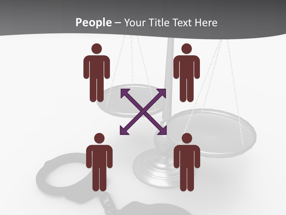 A Scale And Handcuffs On A White Background PowerPoint Template