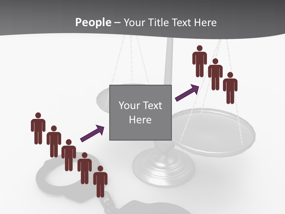 A Scale And Handcuffs On A White Background PowerPoint Template