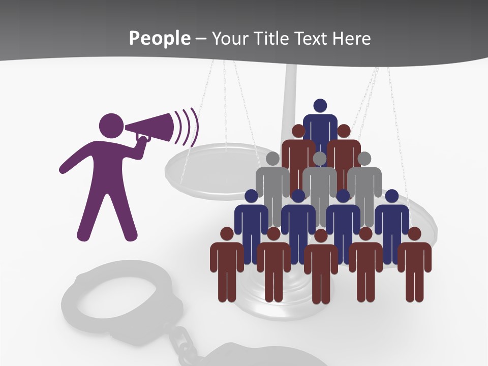 A Scale And Handcuffs On A White Background PowerPoint Template