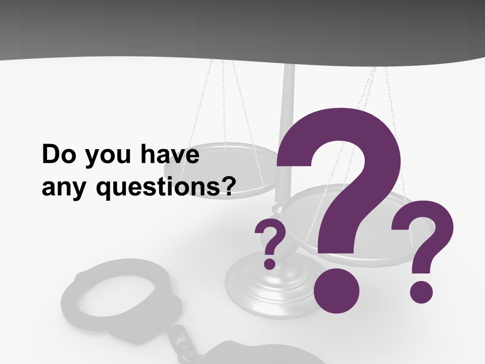 A Scale And Handcuffs On A White Background PowerPoint Template