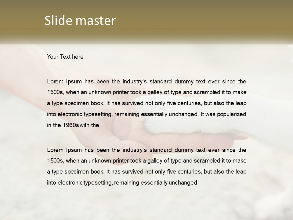 A Person Holding A Dog's Paw In Their Hand PowerPoint Template