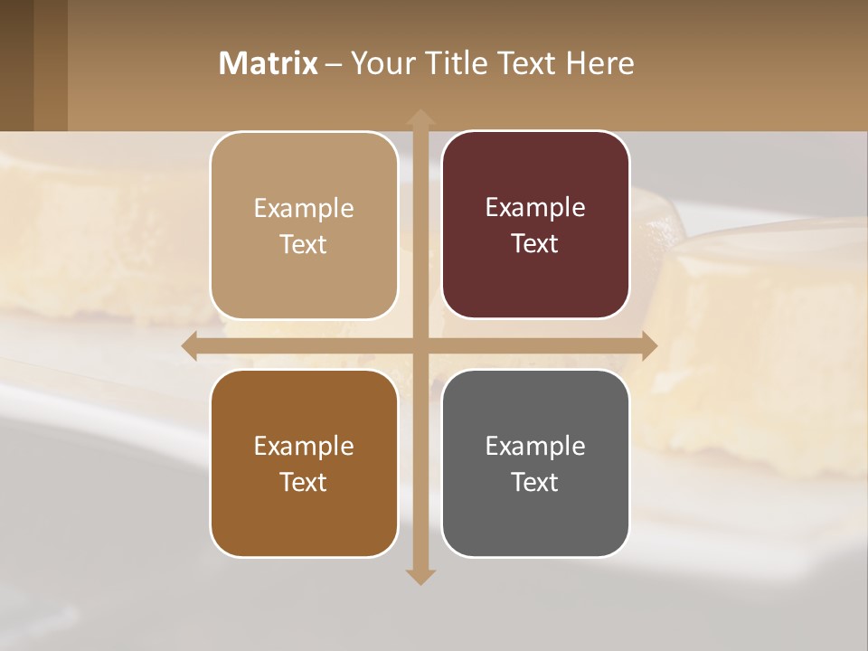 Three Desserts On A White Plate On A Table PowerPoint Template