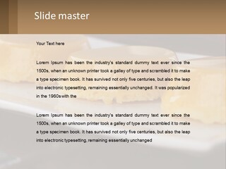 Three Desserts On A White Plate On A Table PowerPoint Template