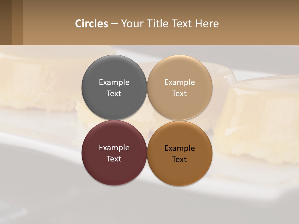 Three Desserts On A White Plate On A Table PowerPoint Template