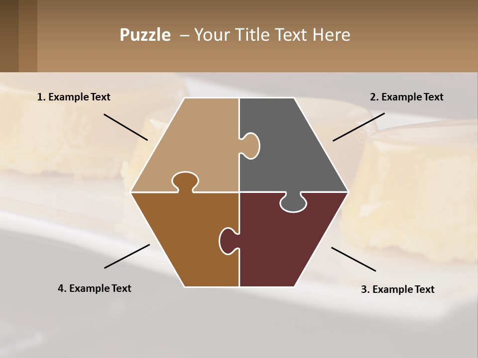Three Desserts On A White Plate On A Table PowerPoint Template
