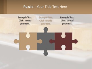 Three Desserts On A White Plate On A Table PowerPoint Template