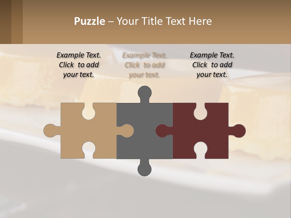 Three Desserts On A White Plate On A Table PowerPoint Template