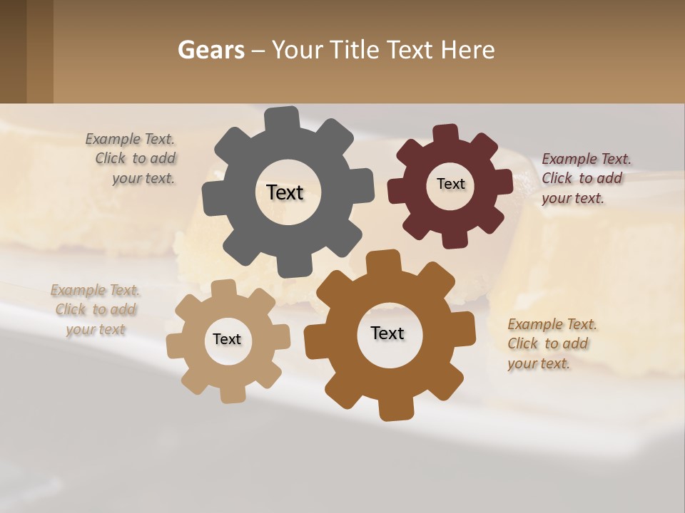 Three Desserts On A White Plate On A Table PowerPoint Template