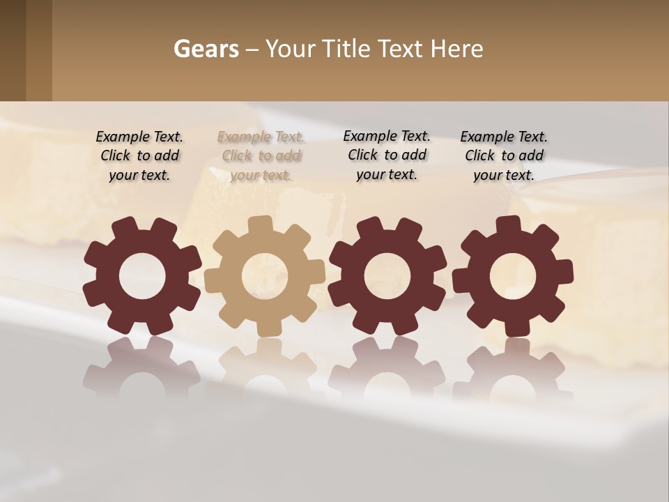 Three Desserts On A White Plate On A Table PowerPoint Template