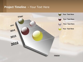 Three Desserts On A White Plate On A Table PowerPoint Template