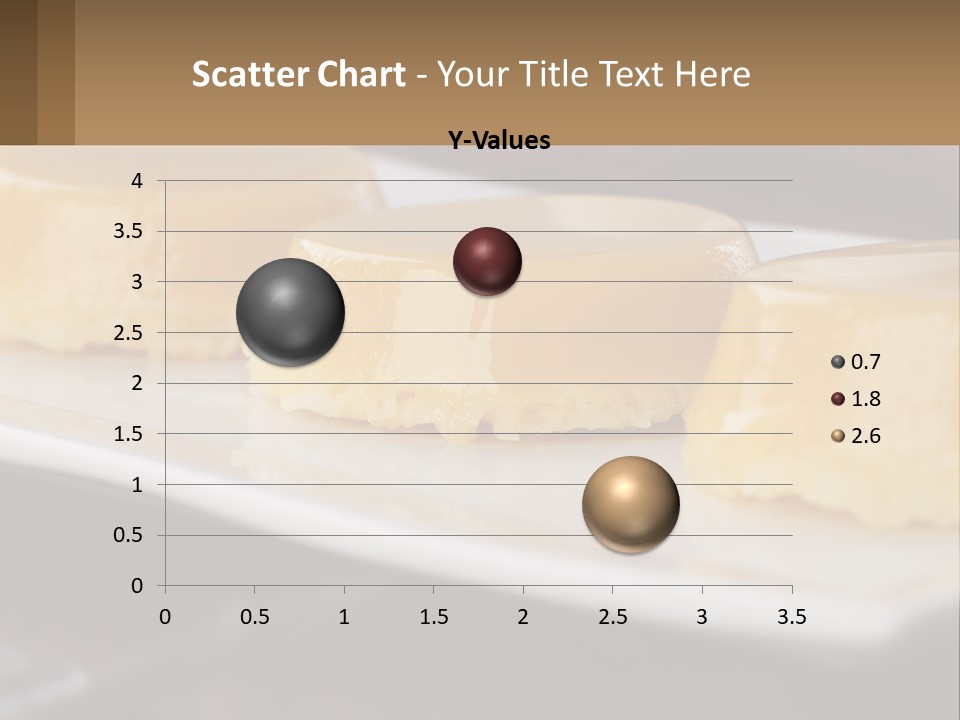 Three Desserts On A White Plate On A Table PowerPoint Template