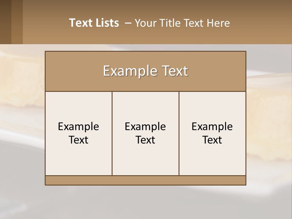 Three Desserts On A White Plate On A Table PowerPoint Template