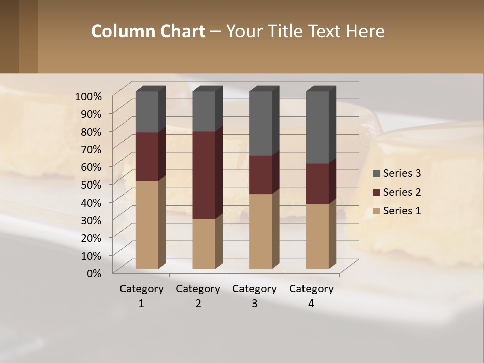 Three Desserts On A White Plate On A Table PowerPoint Template
