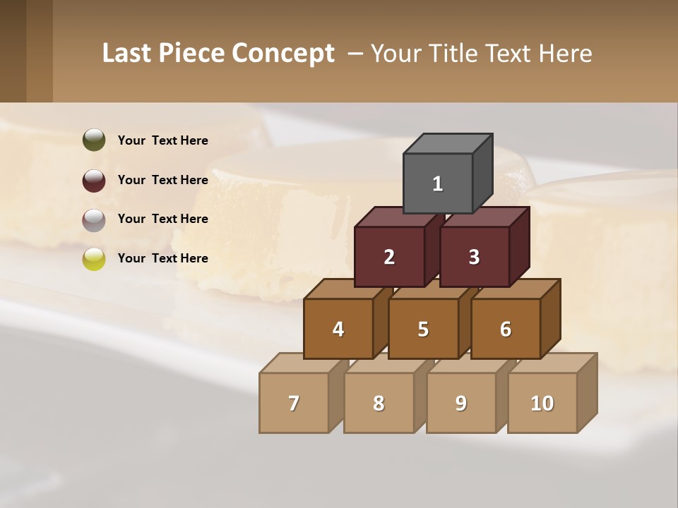 Three Desserts On A White Plate On A Table PowerPoint Template