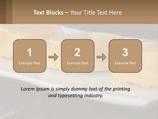 Three Desserts On A White Plate On A Table PowerPoint Template