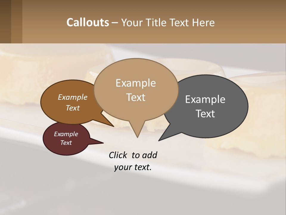 Three Desserts On A White Plate On A Table PowerPoint Template