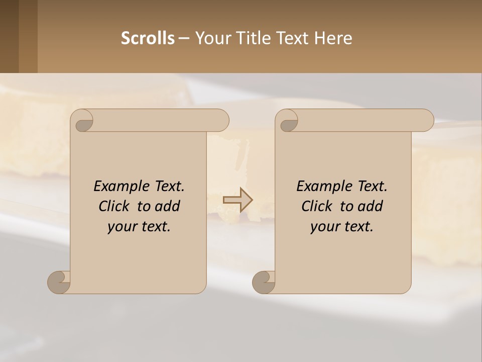 Three Desserts On A White Plate On A Table PowerPoint Template